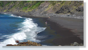 The beach at Fajã, Faial