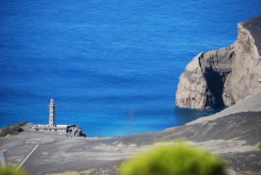 Capelinhos lighthouse and volcano