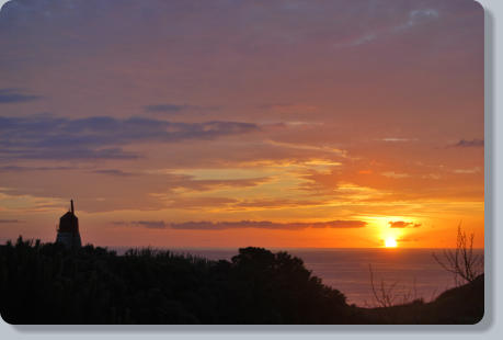 Sunset from the patio (with windmill)