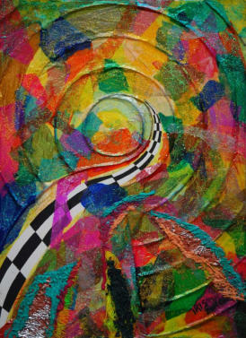 mixed media on board