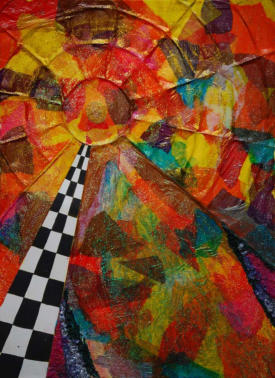 mixed media on board